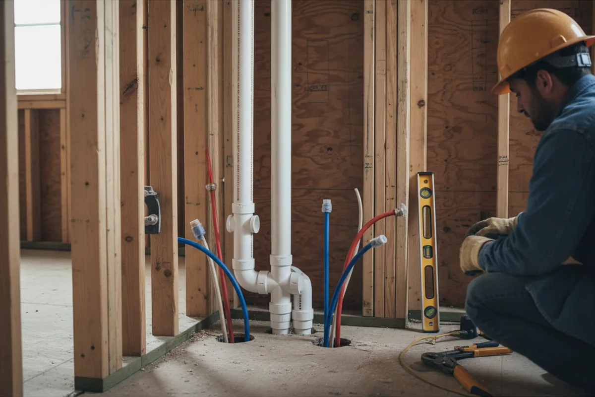 Drain and supply rough-in during Garbage Disposal Repair in Stafford